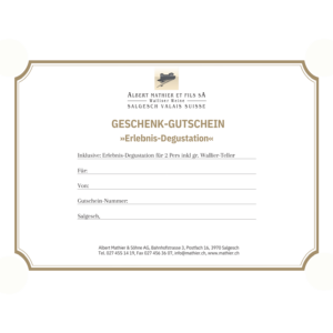 Gutschein Erlebnis-Degustation für 2 Pers